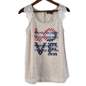 Almost Famous | American Flag USA Love Tank Top